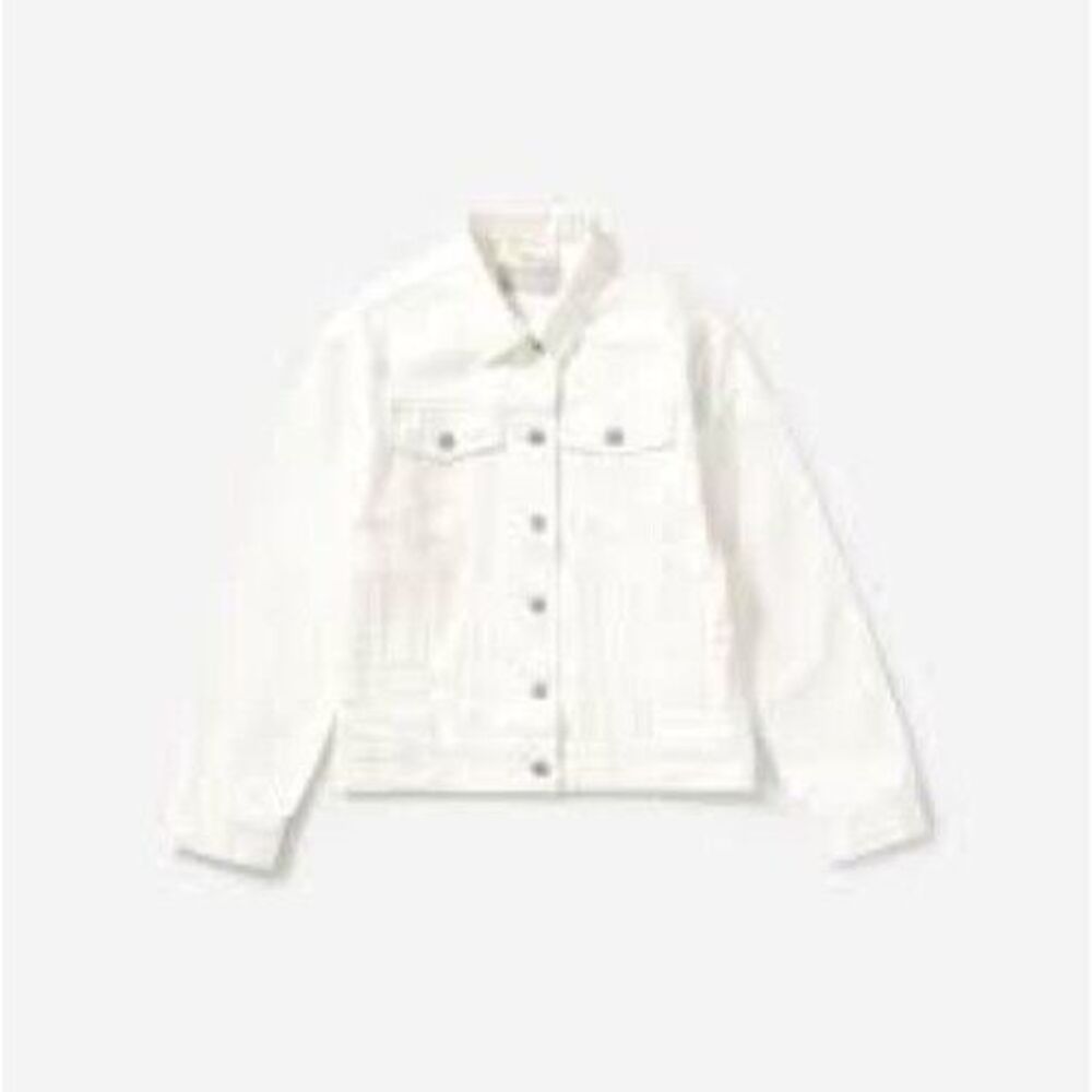 Everlane Womens Size XXS Essential White Denim Jean Jacket‎ Modern Oversized
